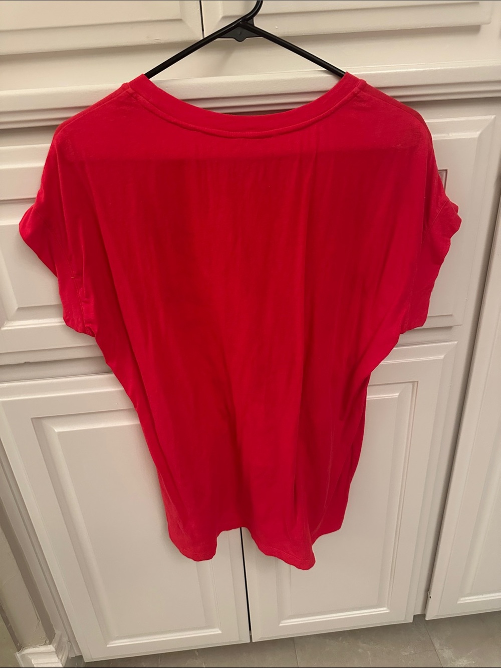 Johnny Was Red Embroidered Floral Short Sleeve Tee - Picture 2 of 3